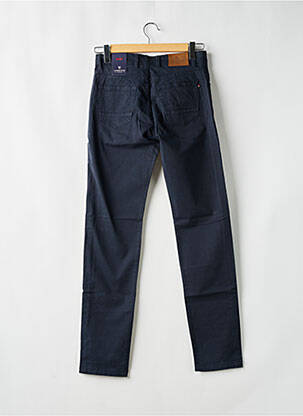 Pantalon slim fermeture zippée sous rabat boutonné bleu CAMBRIDGE homme