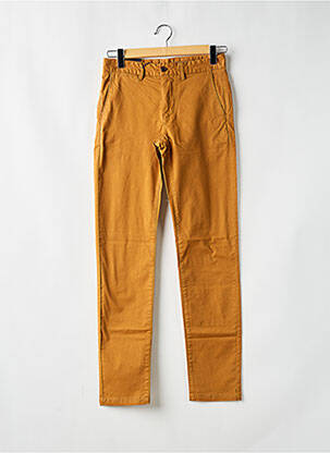 Pantalon slim fermeture zippée sous rabat boutonné marron CAMBRIDGE homme