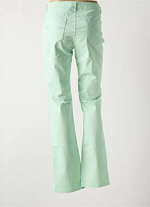 Pantalon droit fermeture zippée sous rabat boutonné vert MULTIPLES femme