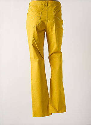 Pantalon droit fermeture zippée sous rabat boutonné jaune MULTIPLES femme