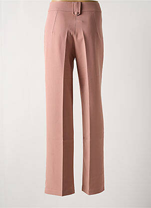 Pantalon droit fermeture zippée sous rabat boutonné rose MULTIPLES femme