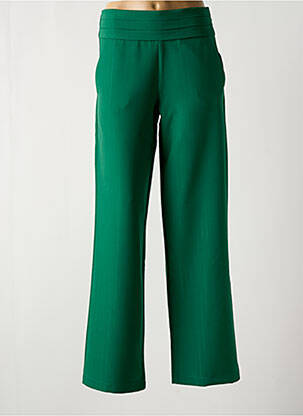 Pantalon droit taille élastique vert MULTIPLES femme