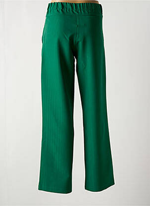 Pantalon droit taille élastique vert MULTIPLES femme