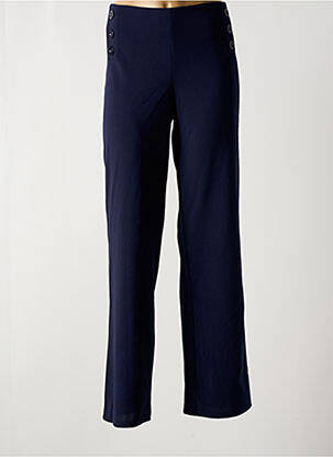 Pantalon droit taille élastique bleu MULTIPLES femme