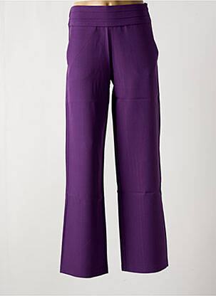 Pantalon droit taille élastique violet MULTIPLES femme