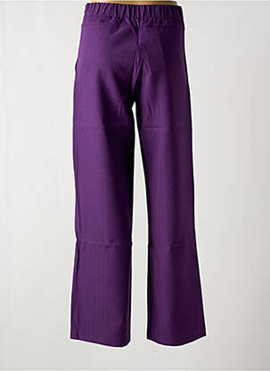 Pantalon droit taille élastique violet MULTIPLES femme