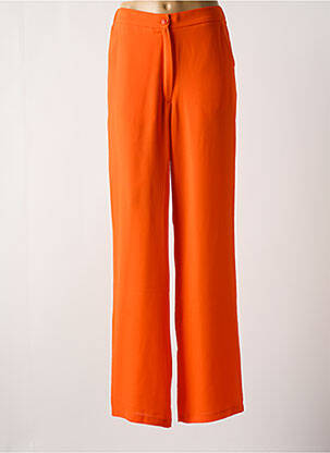 Pantalon droit taille élastique orange MULTIPLES femme