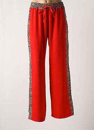 Pantalon droit taille élastique rouge MULTIPLES femme
