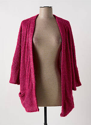 Gilet manches longues manches 3/4 rose fonce MULTIPLES femme