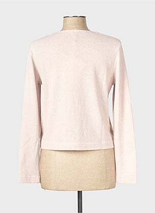 Gilet manches longues col v rose MALOKA femme