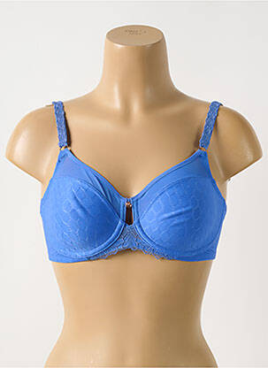Soutien-gorge effet matière satinée haut soutien-gorge emboitant bleu FLORALE BY TRIUMPH femme