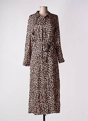 Robe longue manches longues manches longues marron LA PETITE ETOILE femme