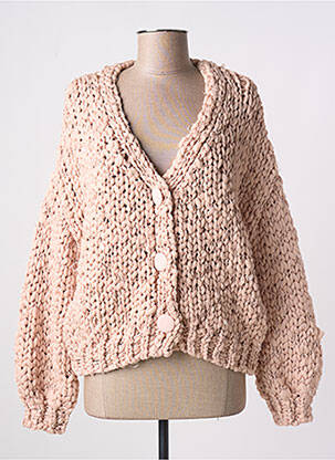 Gilet manches longues resserrée sur le bas rose MEISÏE femme