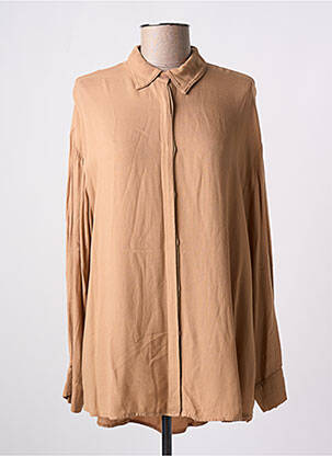 Chemisier tissage popeline manches longues beige STUDIO PARISIEN femme