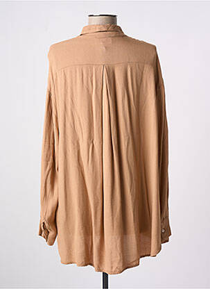 Chemisier tissage popeline manches longues beige STUDIO PARISIEN femme