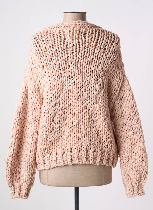 Gilet manches longues rose MEISÏE pour femme