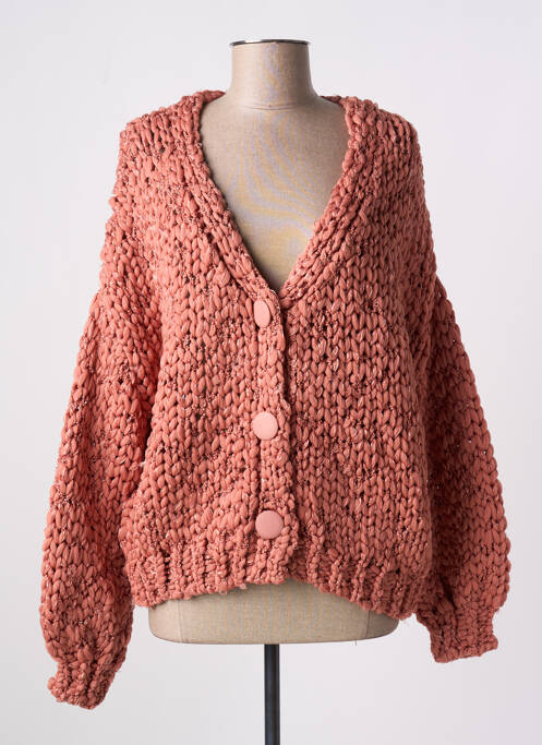 Gilet manches longues rose fonce MEISÏE pour femme