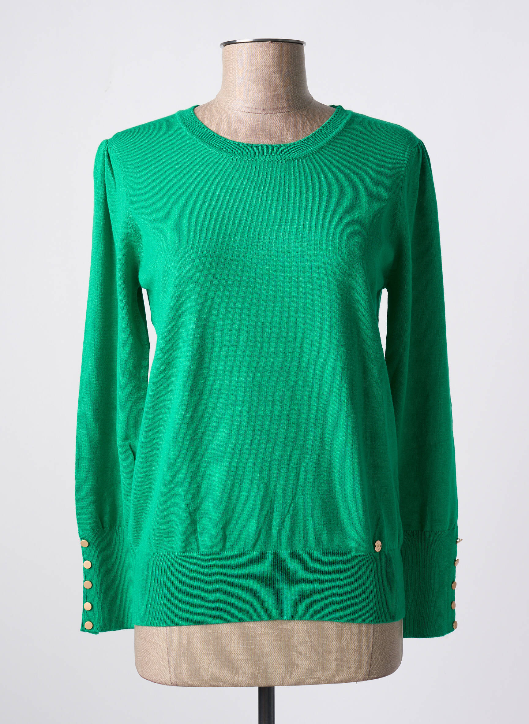 Pull femme - SULLIVAN - Col ras du cou - Vert - Manches longues - Taille 36/38 Vert - Prêt-à-Porter