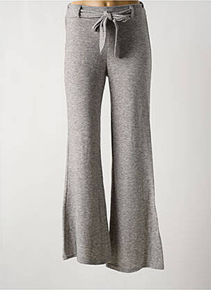 Pantalon flare taille élastique gris MULTIPLES femme