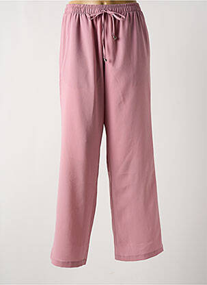Pantalon droit taille élastique rose MULTIPLES femme