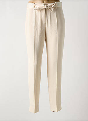 Pantalon flare fermeture zippée sous rabat boutonné beige MULTIPLES femme