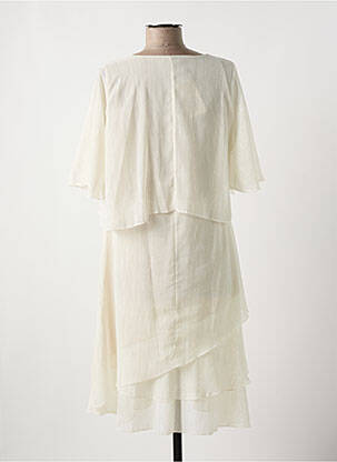 Robe mi-longue coupe fluide manches courtes blanc MULTIPLES femme