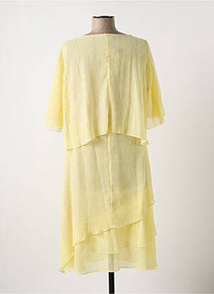 Robe mi-longue coupe fluide manches courtes jaune MULTIPLES femme