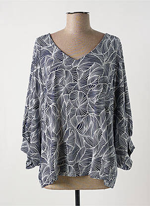 Top imprimé fantaisie manches longues bleu MULTIPLES femme