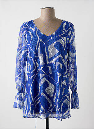 Tunique manches longues légère et transparente bleu MULTIPLES femme