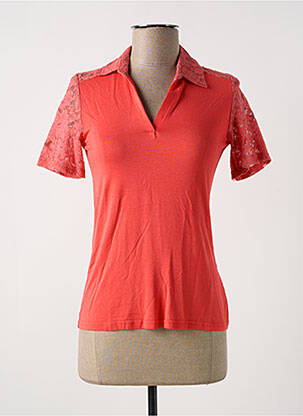 Polo stretch manches courtes orange MULTIPLES femme