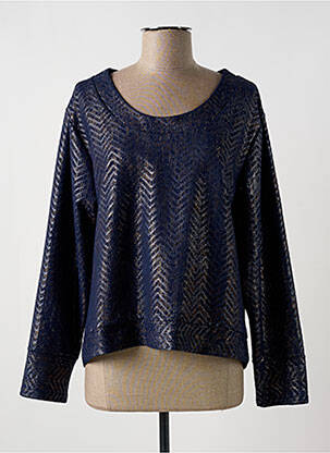 Top stretch manches longues bleu MULTIPLES femme