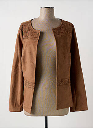 Veste casual col rond marron MULTIPLES femme
