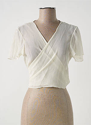 Blouse légère et transparente manches courtes beige MULTIPLES femme