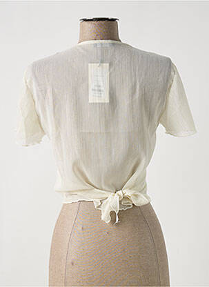 Blouse légère et transparente manches courtes beige MULTIPLES femme
