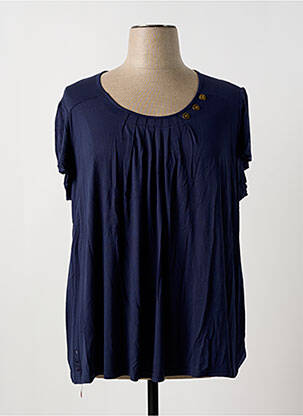Tunique manches courtes tissage jersey bleu MULTIPLES femme