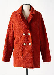 Manteau court coupe droite sans capuche orange MULTIPLES femme