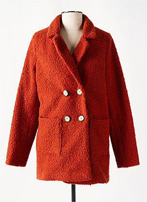 Manteau court coupe droite sans capuche orange MULTIPLES femme