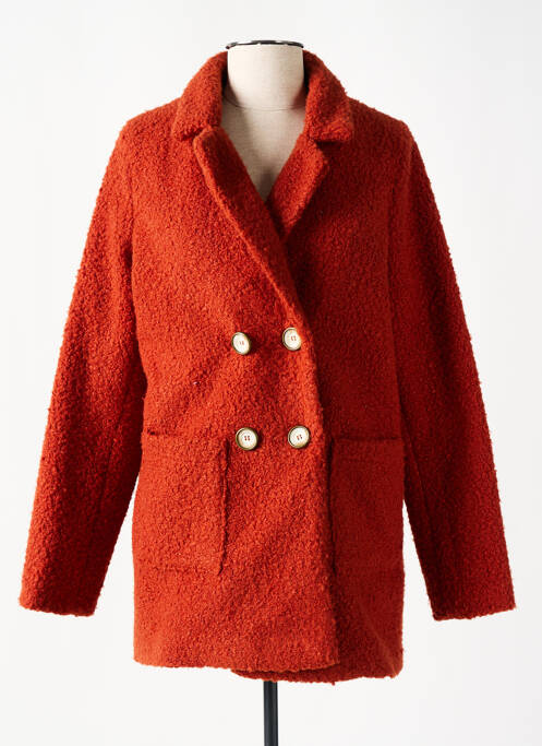 Manteau court coupe droite sans capuche orange MULTIPLES femme