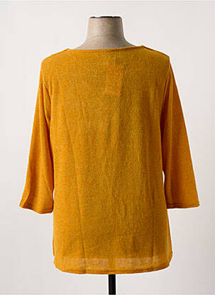 Pull tissage chiné manches 3/4 jaune MULTIPLES femme