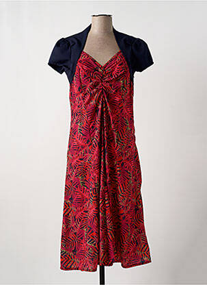 Robe mi-longue manches courtes manches courtes bleu MULTIPLES femme