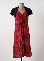 Robe mi-longue manches courtes manches courtes bleu MULTIPLES femme