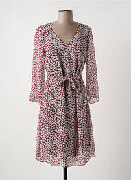 Robe mi-longue coupe fluide manches longues rouge MULTIPLES femme