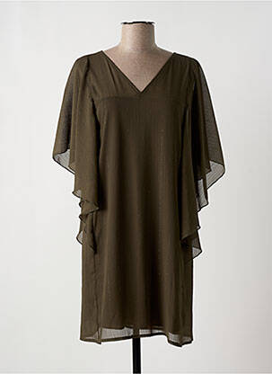 Robe courte coupe fluide manches courtes vert MULTIPLES femme