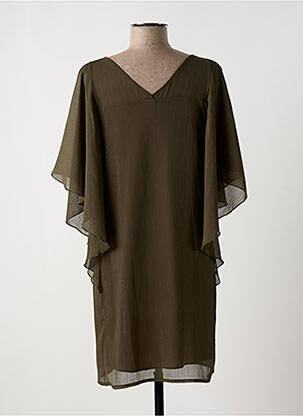 Robe courte coupe fluide manches courtes vert MULTIPLES femme