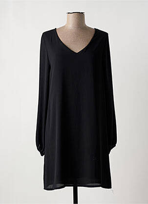 Robe courte coupe fluide manches longues noir MULTIPLES femme