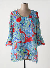 Tunique manches longues poignets évasés bleu MULTIPLES femme
