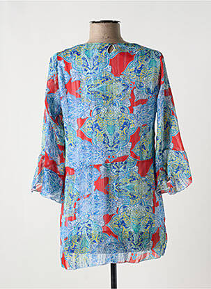 Tunique manches longues poignets évasés bleu MULTIPLES femme