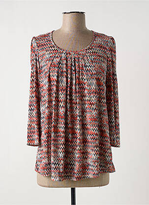 T-shirt manches 3/4 manches 3/4 rouge MULTIPLES femme