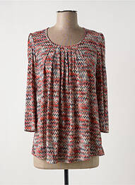 T-shirt manches 3/4 manches 3/4 rouge MULTIPLES femme