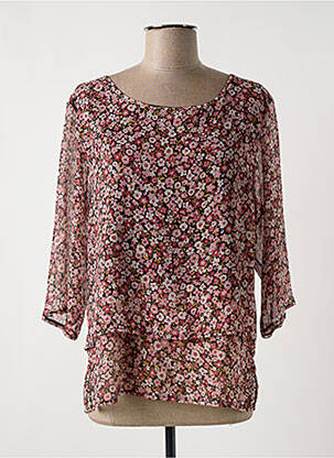 Blouse légère et transparente manches 3/4 rose MULTIPLES femme